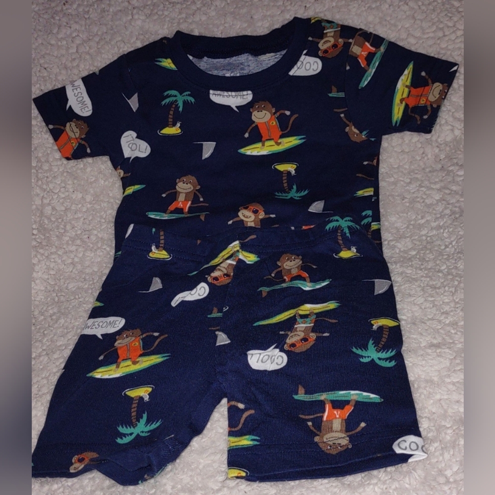 Carter's Navy Blue Monkey Print Kids One Piece Size 18M Set